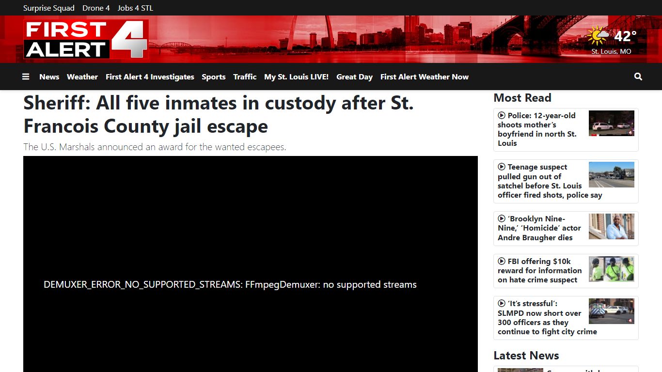 Sheriff: All five inmates in custody after St. Francois County jail escape